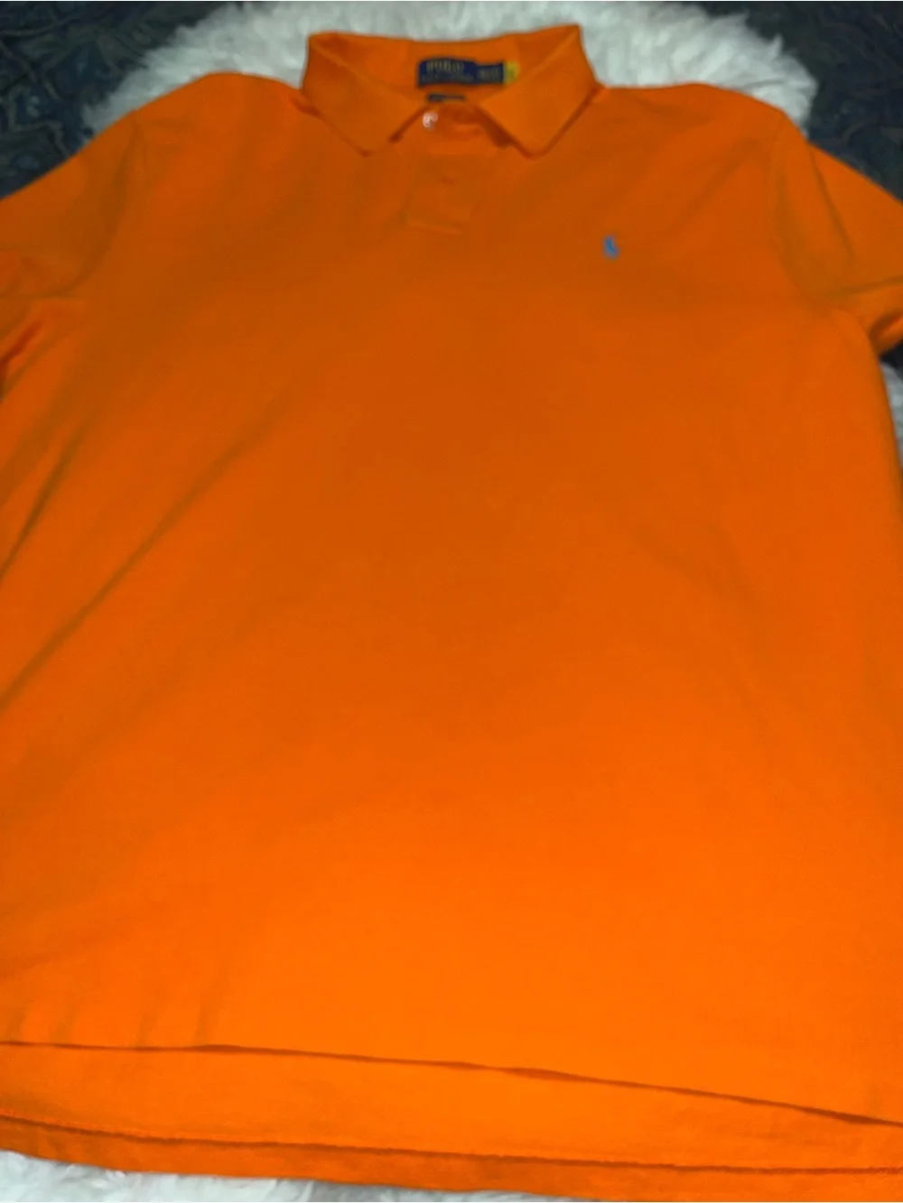Ralph Lauren Men’s Bright Orange Polo with Blue Pony